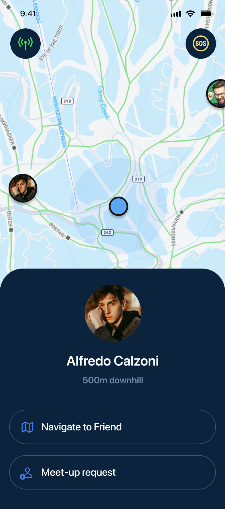 Live location sharing with friends